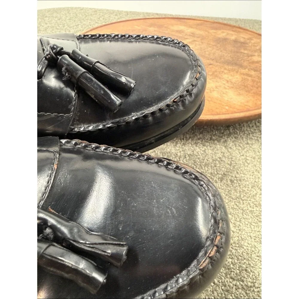 Bass Shoes Mens 10 EE Harrison II Blark Leather Tassel Loafers